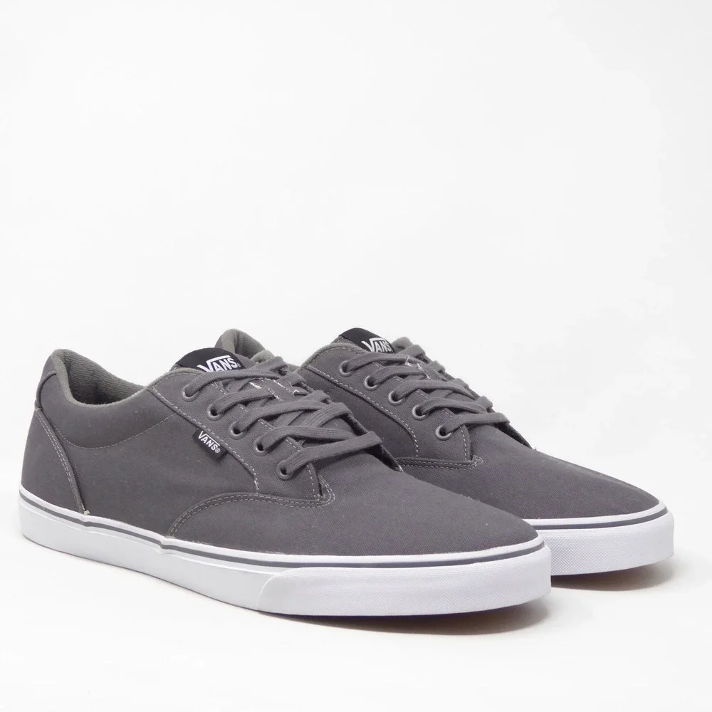 Vans Mens Atwood Low Top Sneakers Gray Canvas Size 13